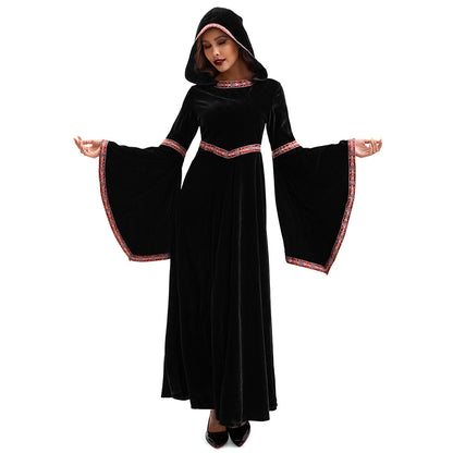 2025 Halloween Family Costume Performance Costume Party Performance Costume Adult European Medieval Burgundy Vampire